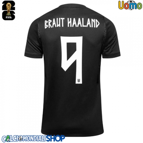 Maglie da calcio Norvegia Erling Haaland #9 Seconda Maglia Mondiali 2026  Manica Corta